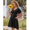 Zeagoo Womens Summer Dress Casual Swing Floral Ruffle Short Sleeve Sundresses Beach Mini A-line Shift Dress 2026 with Pockets(Black)