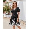 Zeagoo Womens Summer Dress Casual Swing Floral Ruffle Short Sleeve Sundresses Beach Mini A-line Shift Dress 2026 with Pockets(Black Floral)