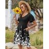 Zeagoo Womens Summer Dress Casual Swing Floral Ruffle Short Sleeve Sundresses Beach Mini A-line Shift Dress 2026 with Pockets(Black Floral)