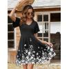 Zeagoo Womens Summer Dress Casual Swing Floral Ruffle Short Sleeve Sundresses Beach Mini A-line Shift Dress 2026 with Pockets(Black Floral)