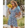 Zeagoo Womens Summer Dress Casual Swing Floral Ruffle Short Sleeve Sundresses Beach Mini A-line Shift Dress 2026 with Pockets(Blue Floral)