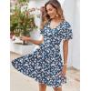 Zeagoo Womens Summer Dress Casual Swing Floral Ruffle Short Sleeve Sundresses Beach Mini A-line Shift Dress 2026 with Pockets(Blue Floral)