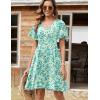 Zeagoo Womens Summer Dress Casual Swing Floral Ruffle Short Sleeve Sundresses Beach Mini A-line Shift Dress 2026 with Pockets(Blue White Floral)