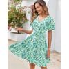 Zeagoo Womens Summer Dress Casual Swing Floral Ruffle Short Sleeve Sundresses Beach Mini A-line Shift Dress 2026 with Pockets(Blue White Floral)