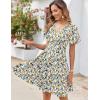 Zeagoo Womens Summer Dress Casual Swing Floral Ruffle Short Sleeve Sundresses Beach Mini A-line Shift Dress 2026 with Pockets(Blue Yellow Floral)