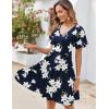 Zeagoo Womens Summer Dress Casual Swing Floral Ruffle Short Sleeve Sundresses Beach Mini A-line Shift Dress 2026 with Pockets(Dark Blue Floral)