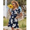 Zeagoo Womens Summer Dress Casual Swing Floral Ruffle Short Sleeve Sundresses Beach Mini A-line Shift Dress 2026 with Pockets(Dark Blue Floral)