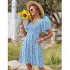 Zeagoo Womens Summer Dress Casual Swing Floral Ruffle Short Sleeve Sundresses Beach Mini A-line Shift Dress 2026 with Pockets(Light Blue Floral)