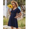Zeagoo Womens Summer Dress Casual Swing Floral Ruffle Short Sleeve Sundresses Beach Mini A-line Shift Dress 2026 with Pockets(Navy)