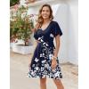 Zeagoo Womens Summer Dress Casual Swing Floral Ruffle Short Sleeve Sundresses Beach Mini A-line Shift Dress 2026 with Pockets(Navy Floral)