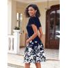 Zeagoo Womens Summer Dress Casual Swing Floral Ruffle Short Sleeve Sundresses Beach Mini A-line Shift Dress 2026 with Pockets(Navy Floral)