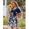 Zeagoo Womens Summer Dress Casual Swing Floral Ruffle Short Sleeve Sundresses Beach Mini A-line Shift Dress 2026 with Pockets(Navy Floral)