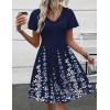 Zeagoo Womens Summer Dress Casual Swing Floral Ruffle Short Sleeve Sundresses Beach Mini A-line Shift Dress 2026 with Pockets(Navy Sf119)