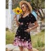 Zeagoo Womens Summer Dress Casual Swing Floral Ruffle Short Sleeve Sundresses Beach Mini A-line Shift Dress 2026 with Pockets(Pink Black Floral)