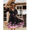 Zeagoo Womens Summer Dress Casual Swing Floral Ruffle Short Sleeve Sundresses Beach Mini A-line Shift Dress 2026 with Pockets(Pink Black Floral)