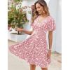 Zeagoo Womens Summer Dress Casual Swing Floral Ruffle Short Sleeve Sundresses Beach Mini A-line Shift Dress 2026 with Pockets(Pink Floral)