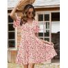 Zeagoo Womens Summer Dress Casual Swing Floral Ruffle Short Sleeve Sundresses Beach Mini A-line Shift Dress 2026 with Pockets(Pink White Floral)