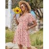 Zeagoo Womens Summer Dress Casual Swing Floral Ruffle Short Sleeve Sundresses Beach Mini A-line Shift Dress 2026 with Pockets(Pink White Floral)