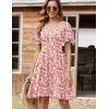 Zeagoo Womens Summer Dress Casual Swing Floral Ruffle Short Sleeve Sundresses Beach Mini A-line Shift Dress 2026 with Pockets(Pink White Floral)