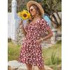 Zeagoo Womens Summer Dress Casual Swing Floral Ruffle Short Sleeve Sundresses Beach Mini A-line Shift Dress 2026 with Pockets(Red Floral)