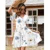 Zeagoo Womens Summer Dress Casual Swing Floral Ruffle Short Sleeve Sundresses Beach Mini A-line Shift Dress 2026 with Pockets(White)