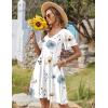 Zeagoo Womens Summer Dress Casual Swing Floral Ruffle Short Sleeve Sundresses Beach Mini A-line Shift Dress 2026 with Pockets(White)