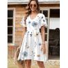 Zeagoo Womens Summer Dress Casual Swing Floral Ruffle Short Sleeve Sundresses Beach Mini A-line Shift Dress 2026 with Pockets(White)