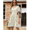 Zeagoo Womens Summer Dress Casual Swing Floral Ruffle Short Sleeve Sundresses Beach Mini A-line Shift Dress 2026 with Pockets(Yellow White Floral)