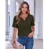 Zeagoo Womens Summer Tops Casual Short Sleeve V Neck Shirts Business Dressy Work Blouses(Army Green)
