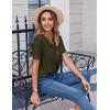 Zeagoo Womens Summer Tops Casual Short Sleeve V Neck Shirts Business Dressy Work Blouses(Army Green)