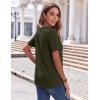 Zeagoo Womens Summer Tops Casual Short Sleeve V Neck Shirts Business Dressy Work Blouses(Army Green)