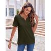 Zeagoo Womens Summer Tops Casual Short Sleeve V Neck Shirts Business Dressy Work Blouses(Army Green)