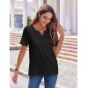 Zeagoo Womens Summer Tops Casual Short Sleeve V Neck Shirts Business Dressy Work Blouses(Black)
