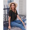 Zeagoo Womens Summer Tops Casual Short Sleeve V Neck Shirts Business Dressy Work Blouses(Black)