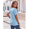 Zeagoo Womens Summer Tops Casual Short Sleeve V Neck Shirts Business Dressy Work Blouses(Blue)