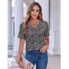Zeagoo Womens Summer Tops Casual Short Sleeve V Neck Shirts Business Dressy Work Blouses(Floral Multi)