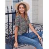 Zeagoo Womens Summer Tops Casual Short Sleeve V Neck Shirts Business Dressy Work Blouses(Floral Multi)
