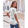 Zeagoo Womens Summer Tops Casual Short Sleeve V Neck Shirts Business Dressy Work Blouses(Floral White)