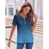 Zeagoo Womens Summer Tops Casual Short Sleeve V Neck Shirts Business Dressy Work Blouses(Gradient Blue)