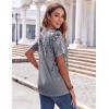 Zeagoo Womens Summer Tops Casual Short Sleeve V Neck Shirts Business Dressy Work Blouses(Grey Floral)