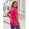 Zeagoo Womens Summer Tops Casual Short Sleeve V Neck Shirts Business Dressy Work Blouses(Hot Pink)