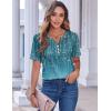 Zeagoo Womens Summer Tops Casual Short Sleeve V Neck Shirts Business Dressy Work Blouses(Leaf Green)