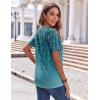 Zeagoo Womens Summer Tops Casual Short Sleeve V Neck Shirts Business Dressy Work Blouses(Leaf Green)