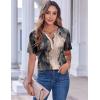 Zeagoo Womens Summer Tops Casual Short Sleeve V Neck Shirts Business Dressy Work Blouses(Multicolor 278)