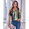 Zeagoo Womens Summer Tops Casual Short Sleeve V Neck Shirts Business Dressy Work Blouses(Multicolor 289)