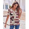 Zeagoo Womens Summer Tops Casual Short Sleeve V Neck Shirts Business Dressy Work Blouses(Multicolor 509)