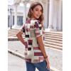 Zeagoo Womens Summer Tops Casual Short Sleeve V Neck Shirts Business Dressy Work Blouses(Multicolor 509)