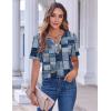 Zeagoo Womens Summer Tops Casual Short Sleeve V Neck Shirts Business Dressy Work Blouses(Multicolor 510)