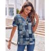 Zeagoo Womens Summer Tops Casual Short Sleeve V Neck Shirts Business Dressy Work Blouses(Multicolor 510)