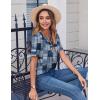 Zeagoo Womens Summer Tops Casual Short Sleeve V Neck Shirts Business Dressy Work Blouses(Multicolor 510)